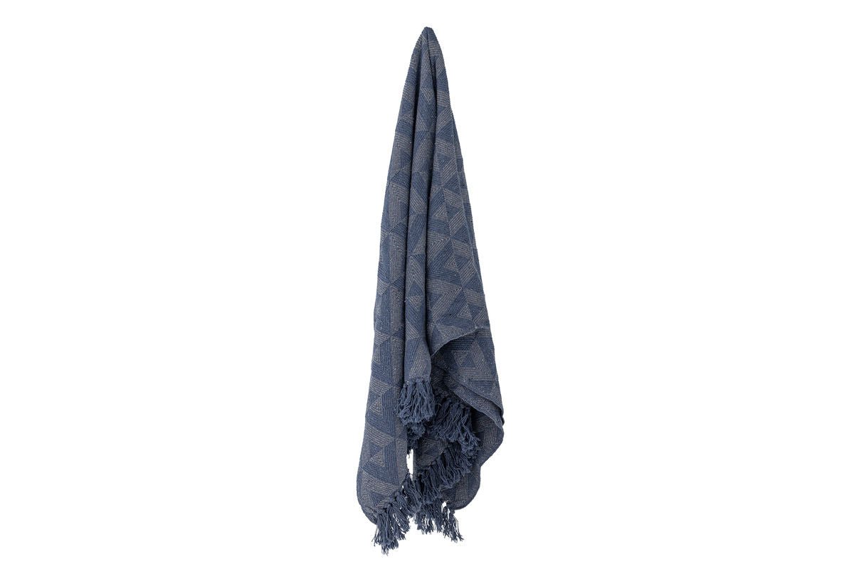 Throw Blanket Runa - Blue, made from recycled cotton