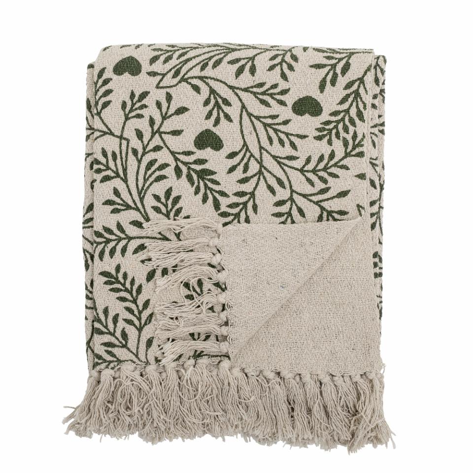 Throw Blanket Wattle – Green, made from recycled cotton