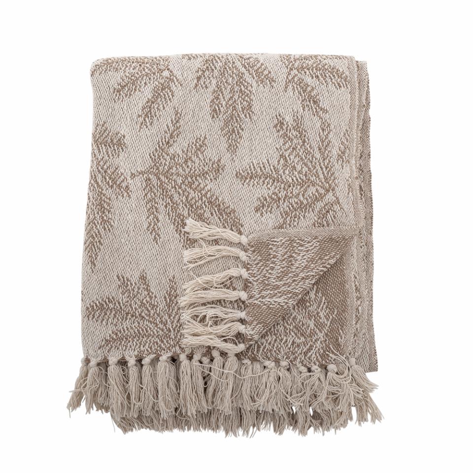 Banksia Throw Blanket – Brown, made from recycled cotton