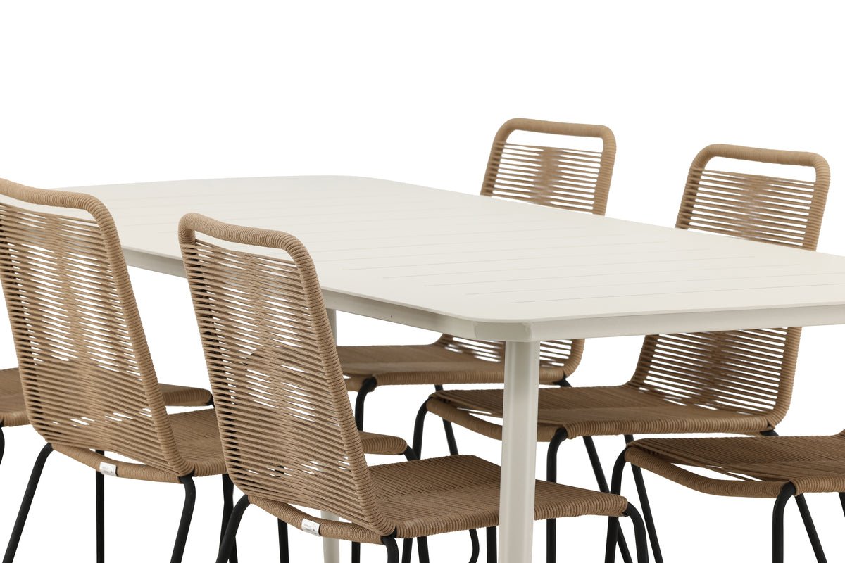 Garden Dining Set Tenerife – 7-piece Garden Furniture Set Beige/Brown