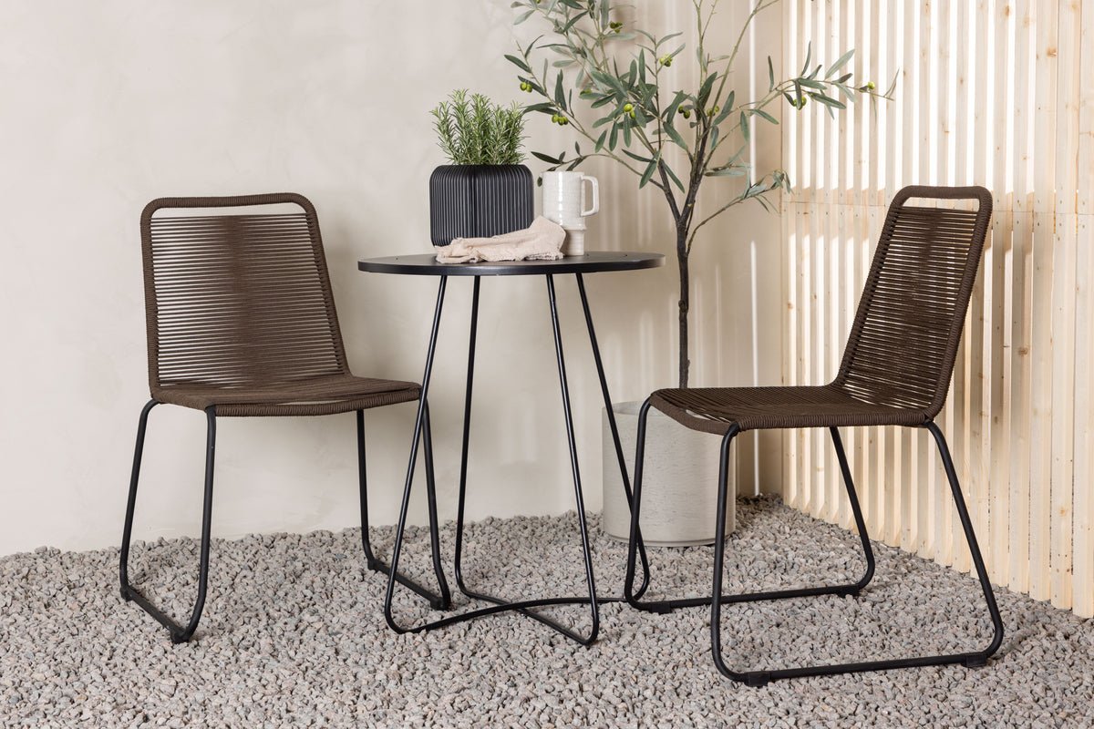 Garden Cafe Set Brooklyn – 3-piece Outdoor Furniture Set with Brown Chairs