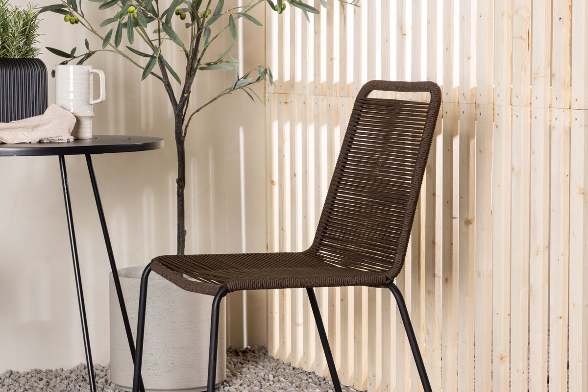 Garden Cafe Set Aven – 3-piece Garden Furniture Set in Brown/Black