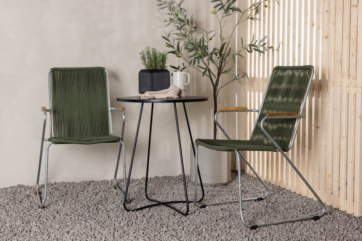 Garden Cafe Set Malte – 3-piece Garden Furniture Set with Green Chairs