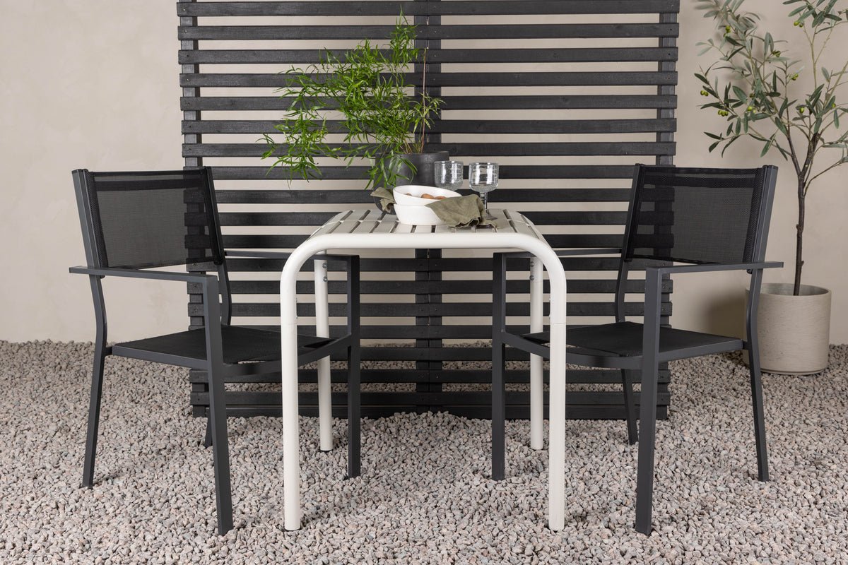 Garden Cafe Set Florence – 3-piece Garden Furniture Set in Beige/Black