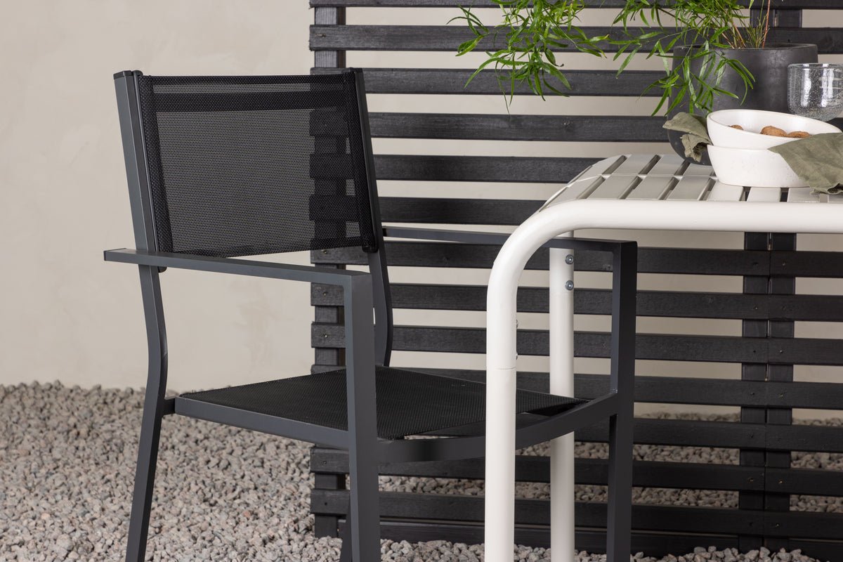 Garden Cafe Set Florence – 3-piece Garden Furniture Set in Beige/Black