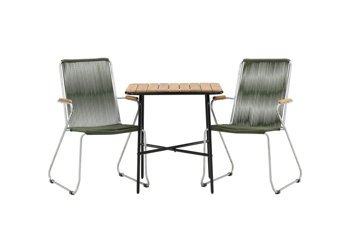 Garden Cafe Set Ruben – 3-piece Garden Furniture Set with an Acacia Tabletop
