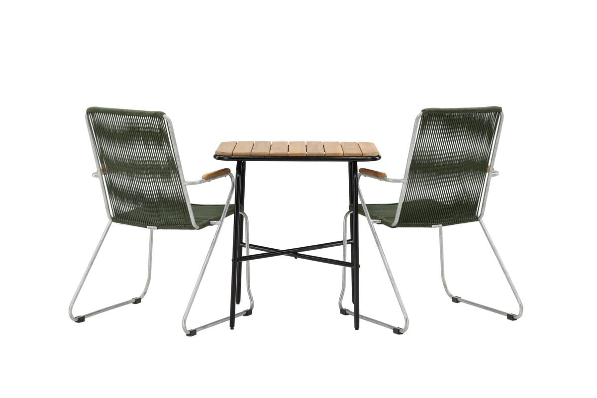 Garden Cafe Set Ruben – 3-piece Garden Furniture Set with an Acacia Tabletop