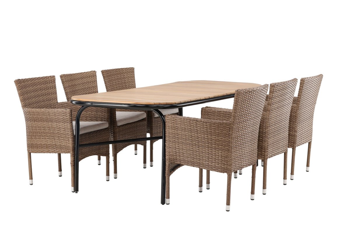 Garden Dining Set Vista – 7-piece Outdoor Furniture Set with Acacia Wood Table