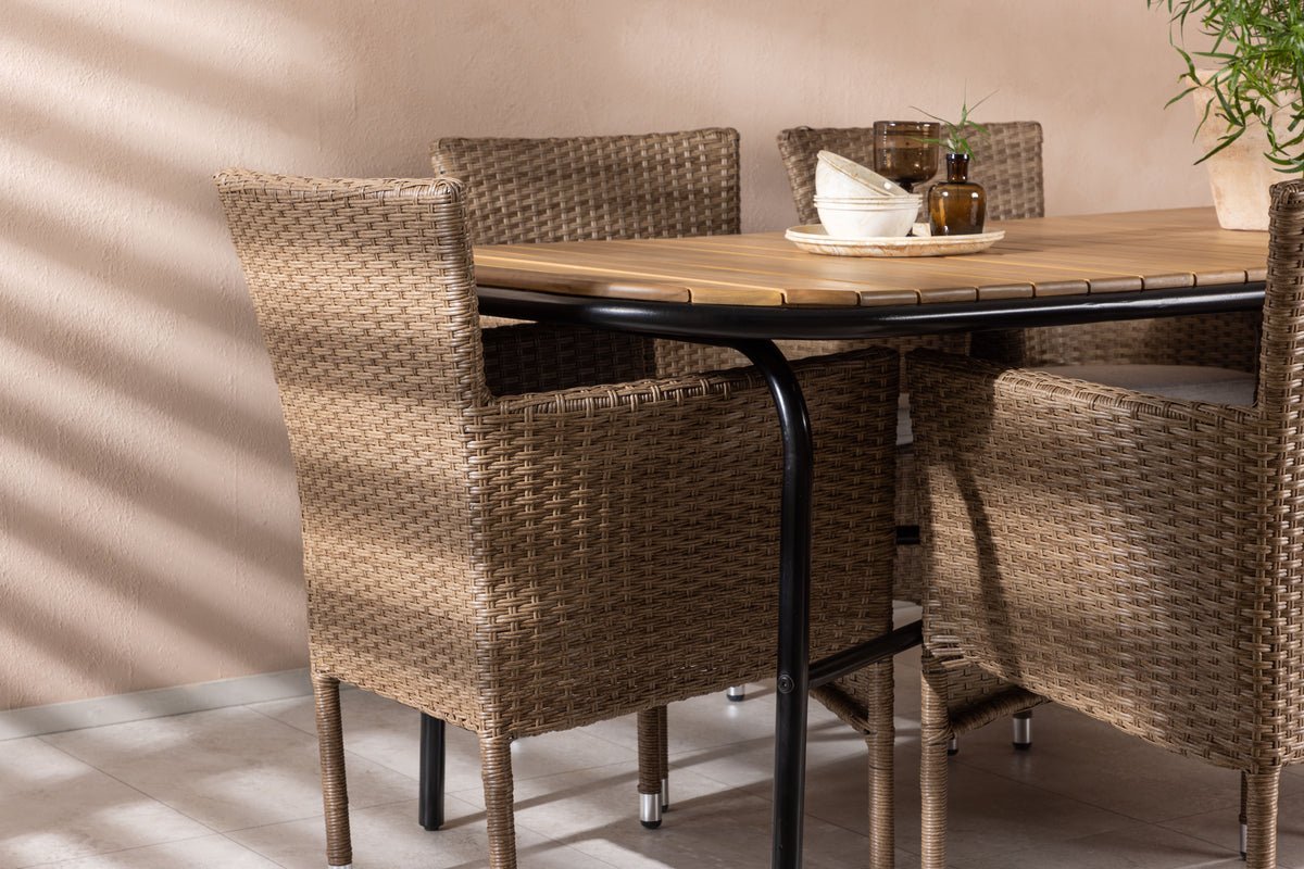 Garden Dining Set Vista – 7-piece Outdoor Furniture Set with Acacia Wood Table