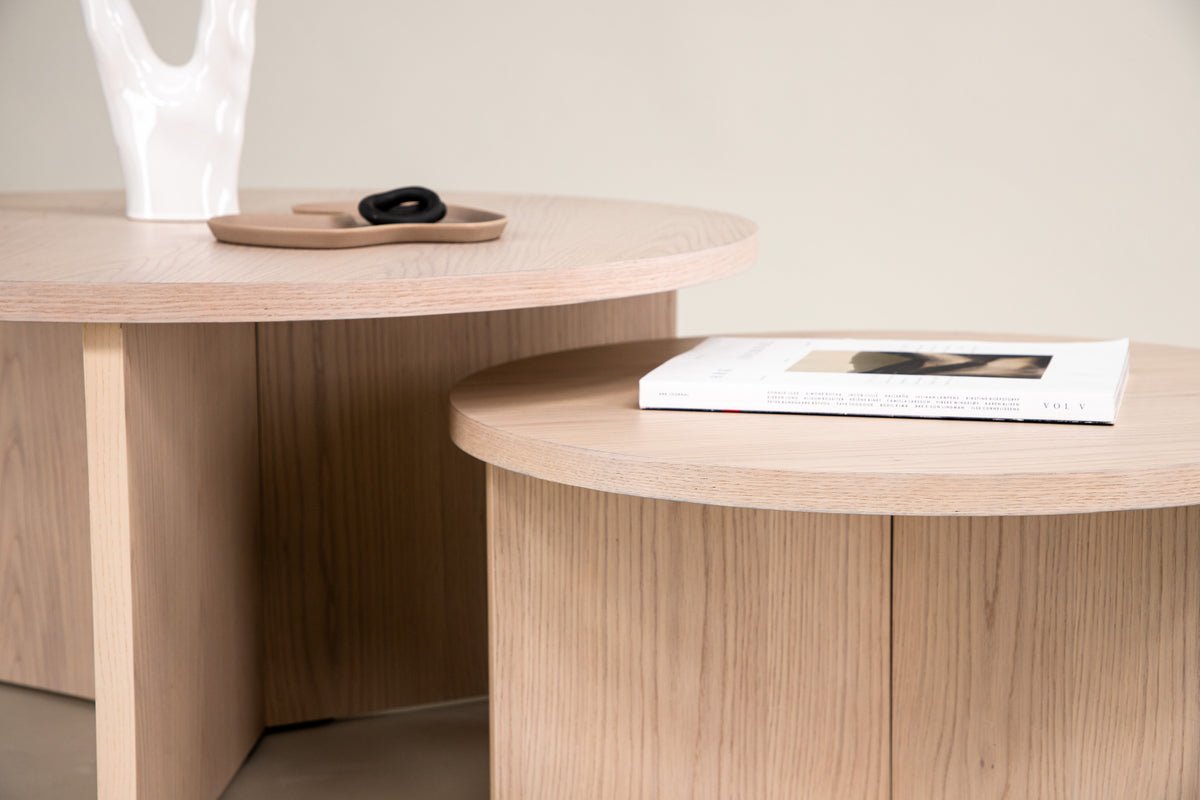 Couchtisch Allan Set - 2 Tische mit Holzoptik