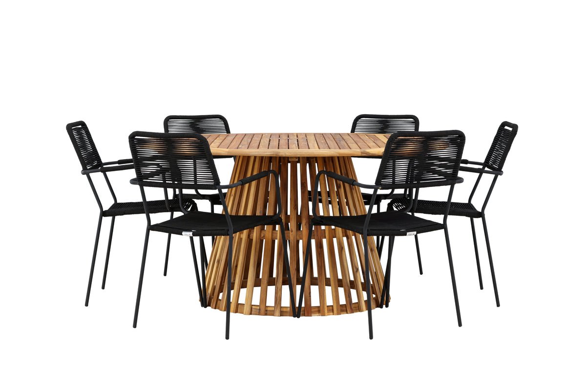 Asante Garden Dining Set – 7-Piece Outdoor Furniture Set with Acacia Table