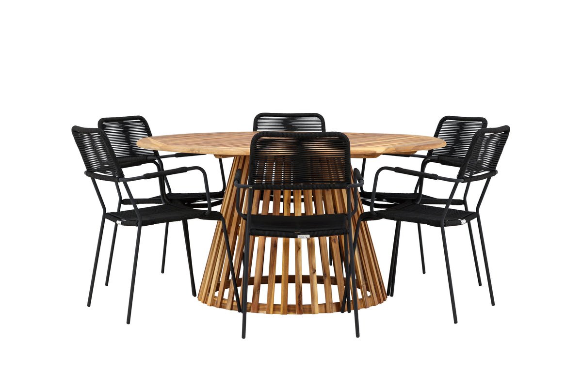 Asante Garden Dining Set – 7-Piece Outdoor Furniture Set with Acacia Table