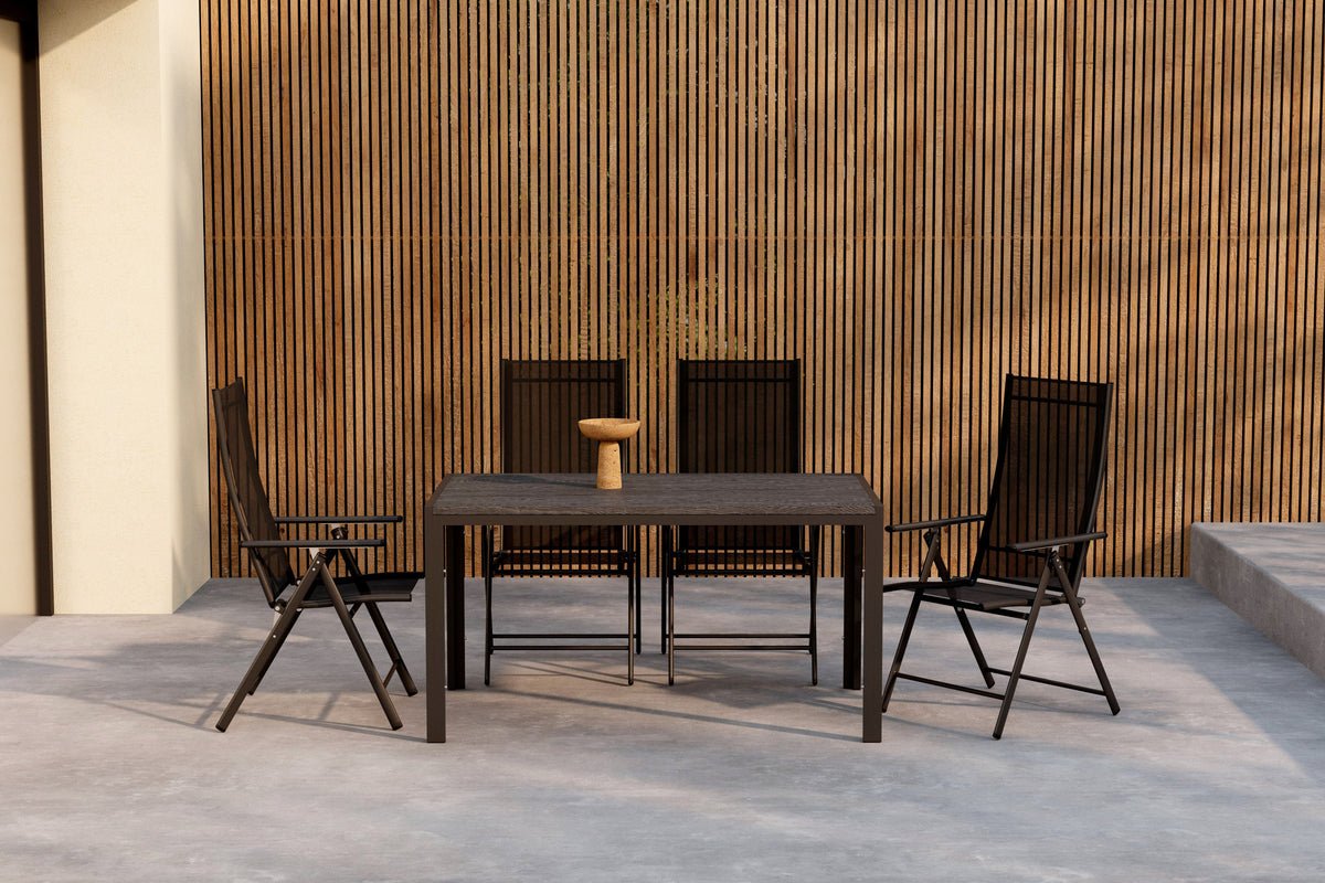 Garden Dining Set Lorette – 5-piece Garden Furniture Set in Black or Beige