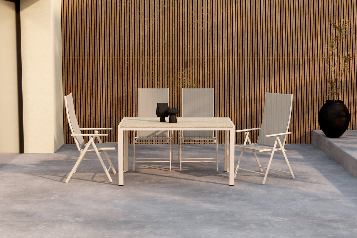 Garden Dining Set Lorette – 5-piece Garden Furniture Set in Black or Beige