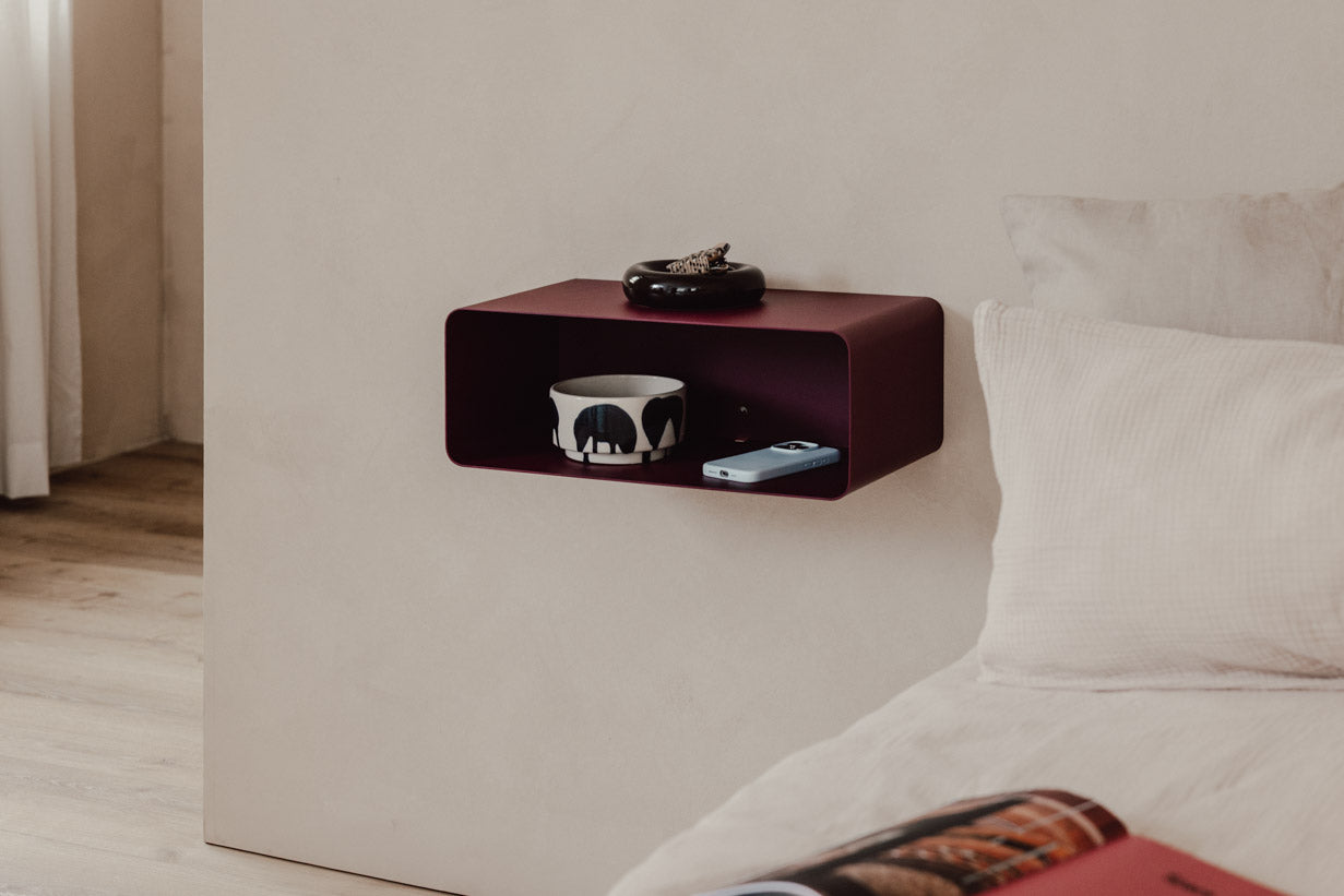 Nightstand Nelio – Hanging Design with Cable Routing