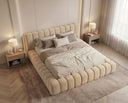 Designer Polsterbett Ivo in Samt – Beige
