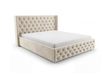 Designer Polsterbett Marlo in Samt – Beige