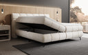 Boxspringbett Milla Cord in Beige (Poso 038) – Stauraum geöffnet seitlich