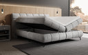 Boxspringbett Milla Cord in Hellgrau (Poso 055) – Stauraum geöffnet