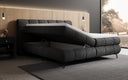 Boxspringbett Milla Cord in Schwarz (Poso 135) – Stauraum geöffnet seitlich