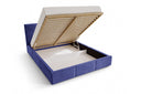 Designer Polsterbett Miro in Samt mit Stauraum – Blau