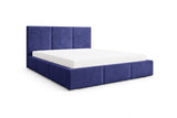 Designer Polsterbett Miro in Samt mit Stauraum – Blau