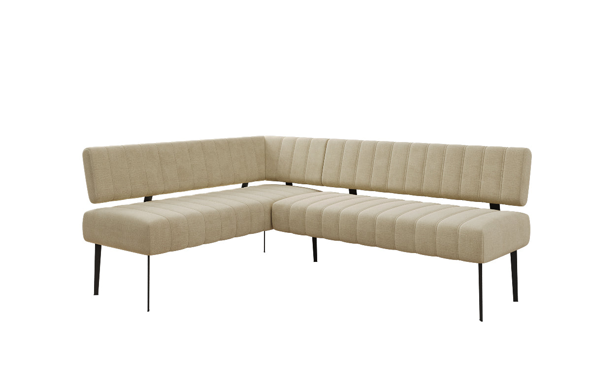 Upholstered Montero Dining Bench in Water-Repellent Velvet with Metal Legs