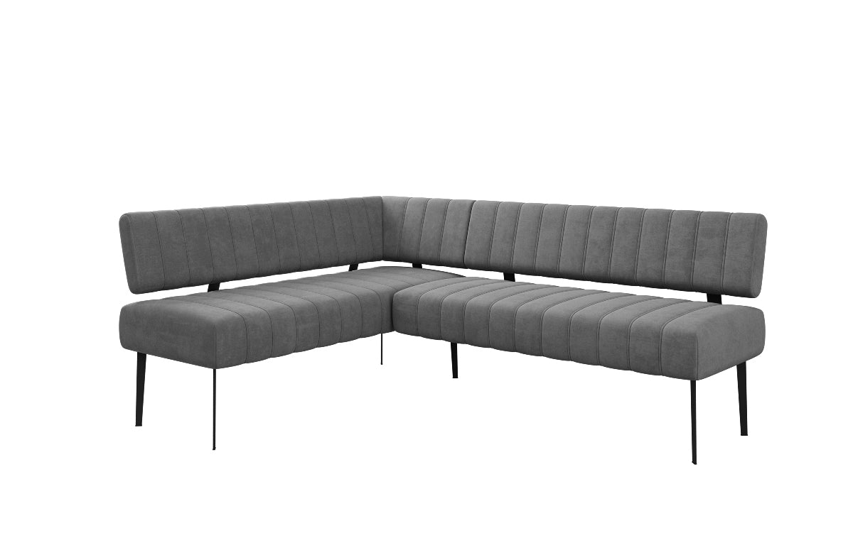 Upholstered Montero Dining Bench in Water-Repellent Velvet with Metal Legs