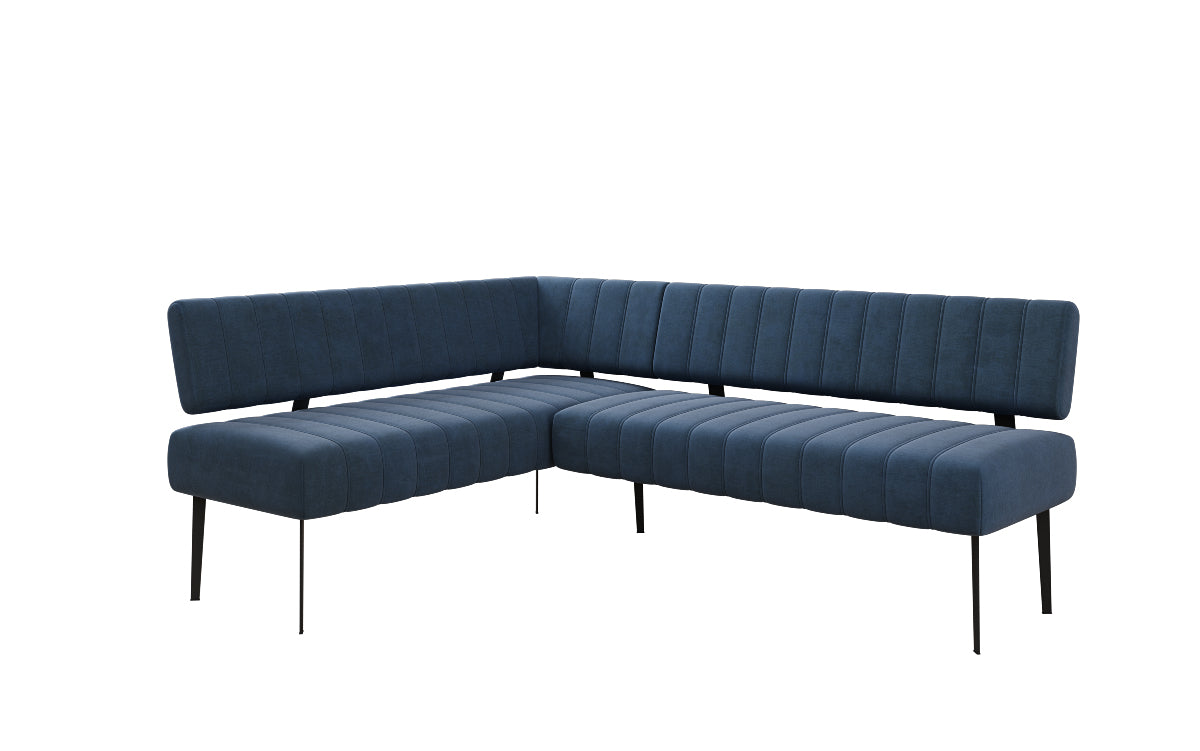 Upholstered Montero Dining Bench in Water-Repellent Velvet with Metal Legs