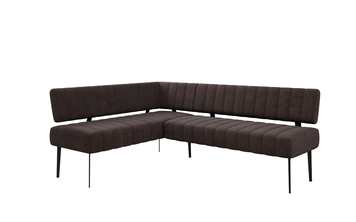 Upholstered Montero Dining Bench in Water-Repellent Velvet with Metal Legs