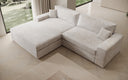 Designer Ecksofa Lugo in Cord – Beige – Links