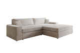 Designer Ecksofa Lugo in Cord – Beige – Rechts