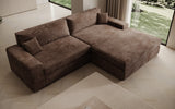 Designer Ecksofa Lugo in Cord – Braun – Rechts