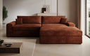 Designer Ecksofa Lugo in Cord – Terrakotta – Rechts