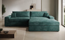 Designer Ecksofa Lugo in Cord – Petrol – Rechts
