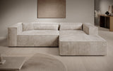 Designer Ecksofa Vasto in Cord – Beige – Rechts