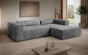 Designer Ecksofa Vasto in Cord – Hellgrau – Rechts