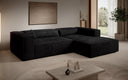 Designer Ecksofa Vasto in Cord – Schwarz – Rechts