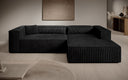 Designer Ecksofa Vasto in Cord – Schwarz – Rechts