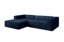 Designer Ecksofa Vasto in Cord – Blau – Links