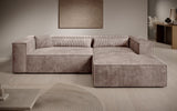 Designer Ecksofa Vasto in Cord – Blush – Rechts