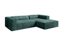 Designer Ecksofa Vasto in Cord – Petrol – Rechts