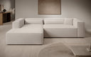 Designer Ecksofa Vasto in Strukturstoff – Beige – Links