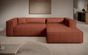 Designer Ecksofa Vasto in Strukturstoff – Terrakotta – Rechts