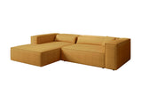 Designer Ecksofa Vasto in Strukturstoff – Safran – Links
