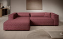 Designer Ecksofa Vasto in Strukturstoff – Bordeaux – Links