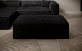 Beistellhocker Vasto in Cord – Schwarz
