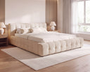 Designer Polsterbett Nela in Bouclé – Beige