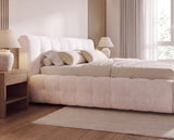 Designer Polsterbett Nela in Bouclé – Weiß