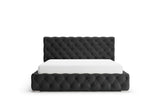 Designer Polsterbett Nino in Samt – Schwarz